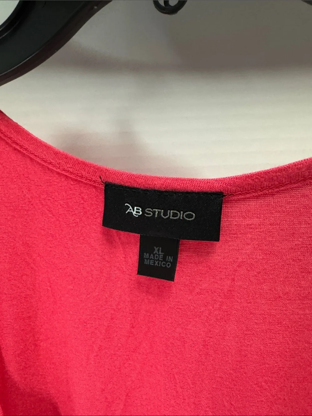 AB Studio Hot Pink Ruffle Front Tunic Top - Picture 3 of 6